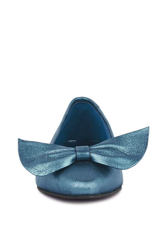 PIE-TRIBE Metallic Big Bow Ballerinas - Shop Style & More | Fresh Looks, Everyday Deals & Free Shipping