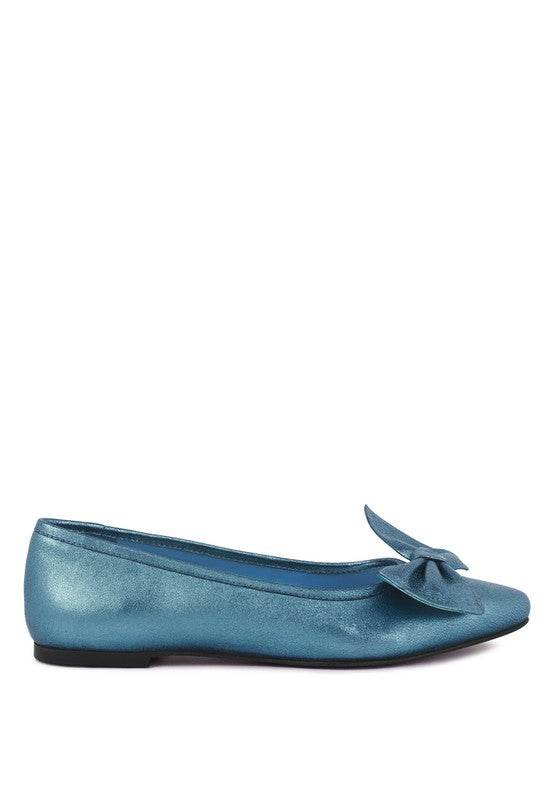 PIE-TRIBE Metallic Big Bow Ballerinas - Shop Style & More | Fresh Looks, Everyday Deals & Free Shipping