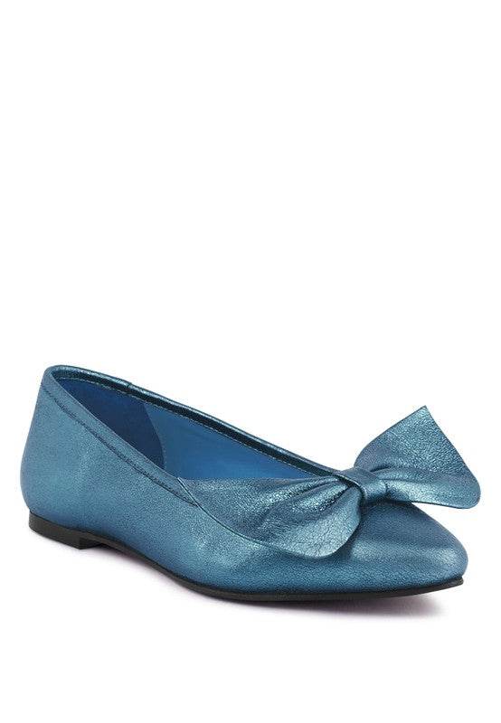PIE-TRIBE Metallic Big Bow Ballerinas - Shop Style & More | Fresh Looks, Everyday Deals & Free Shipping