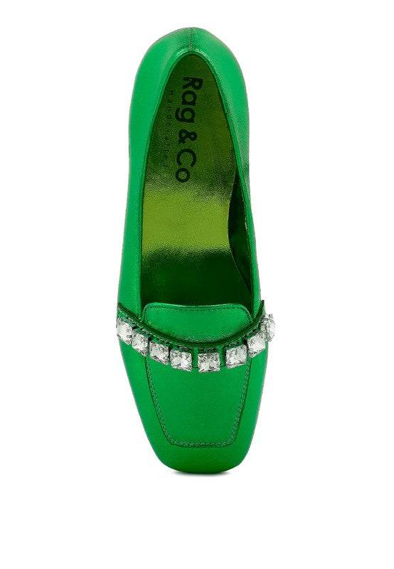 CHURROS Metallic Diamante Leather Loafers - Shop Style & More | Fresh Looks, Everyday Deals & Free Shipping