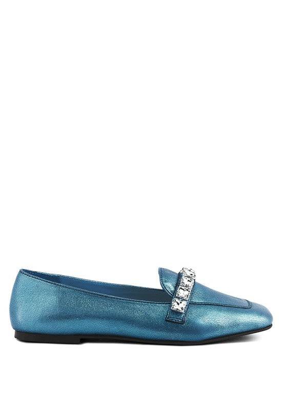 CHURROS Metallic Diamante Leather Loafers - Shop Style & More | Fresh Looks, Everyday Deals & Free Shipping
