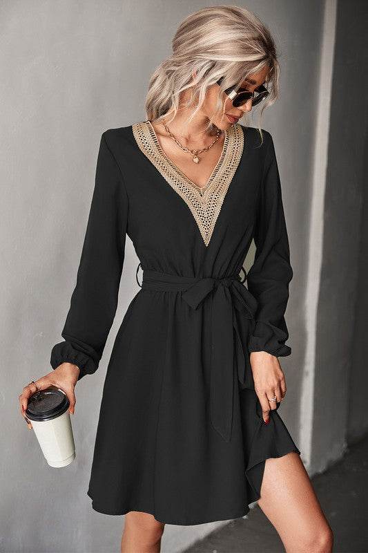 Women's Long Sleeve V Neck Mid Dress - Shop Style & More | Fresh Looks, Everyday Deals & Free Shipping