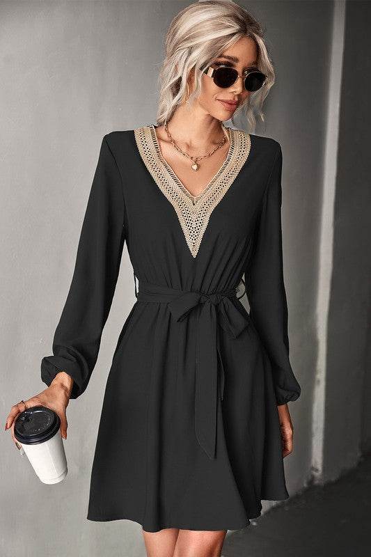 Women's Long Sleeve V Neck Mid Dress - Shop Style & More | Fresh Looks, Everyday Deals & Free Shipping