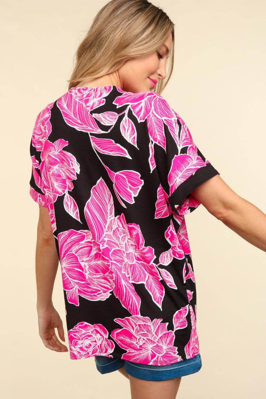 Haptics Floral Drop Shoulder T-Shirt - Shop Style & More | Fresh Looks, Everyday Deals & Free Shipping
