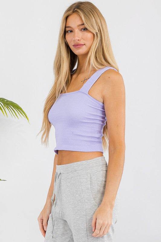 Seamless Textured Crop Tank - Shop Style & More | Fresh Looks, Everyday Deals & Free Shipping