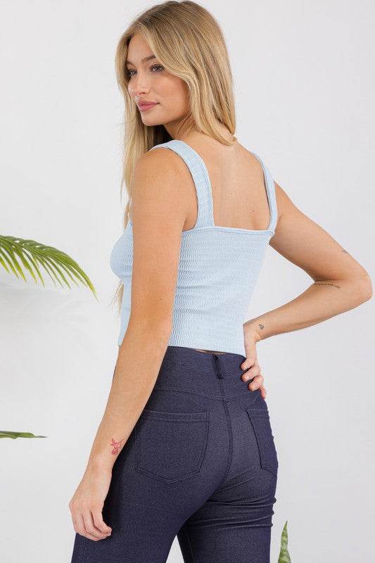 Seamless Textured Crop Tank - Shop Style & More | Fresh Looks, Everyday Deals & Free Shipping