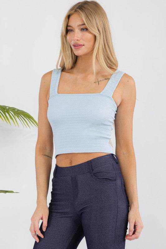 Seamless Textured Crop Tank - Shop Style & More | Fresh Looks, Everyday Deals & Free Shipping