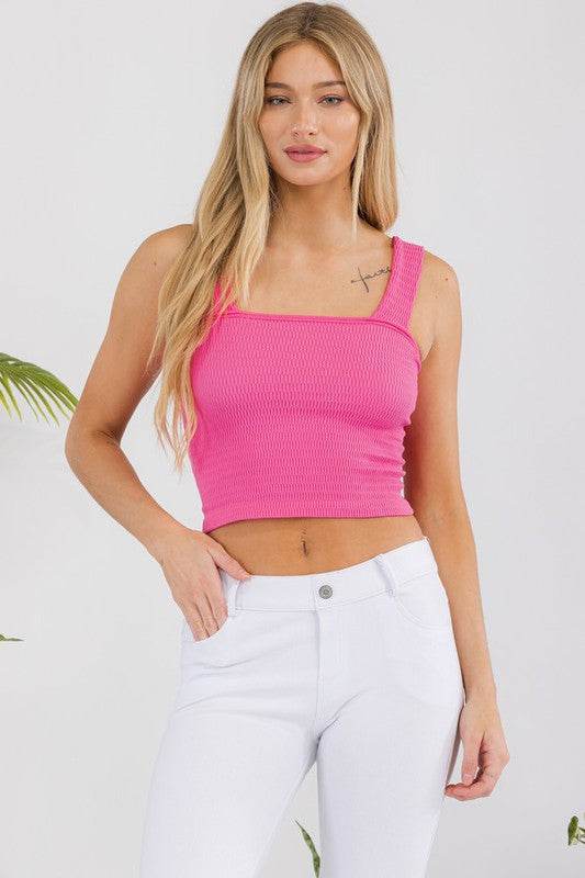 Seamless Textured Crop Tank - Shop Style & More | Fresh Looks, Everyday Deals & Free Shipping