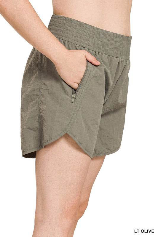 Plus Windbreaker Smocked Waistband Running Shorts - Shop Style & More | Fresh Looks, Everyday Deals & Free Shipping