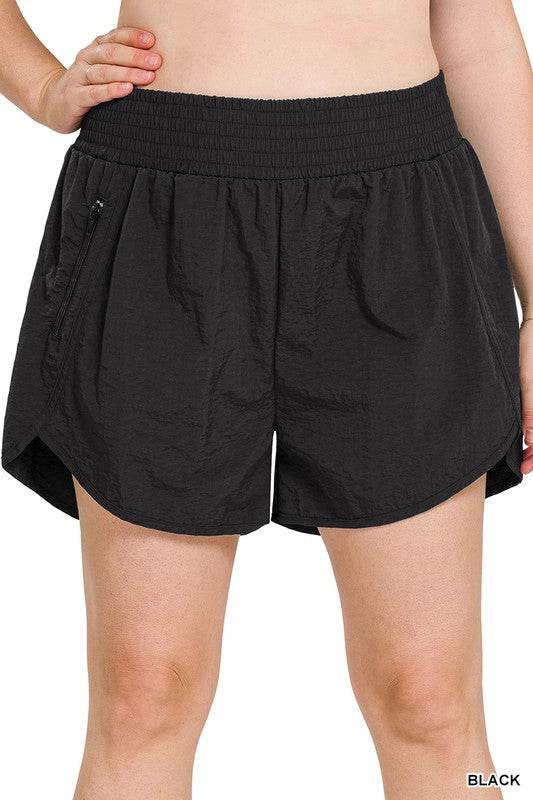 Plus Windbreaker Smocked Waistband Running Shorts - Shop Style & More | Fresh Looks, Everyday Deals & Free Shipping