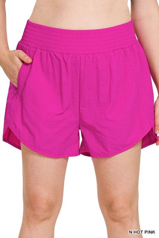Plus Windbreaker Smocked Waistband Running Shorts - Shop Style & More | Fresh Looks, Everyday Deals & Free Shipping