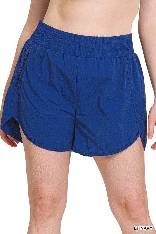 Plus Windbreaker Smocked Waistband Running Shorts - Shop Style & More | Fresh Looks, Everyday Deals & Free Shipping