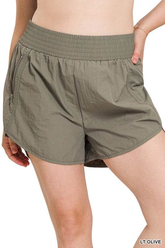 Plus Windbreaker Smocked Waistband Running Shorts - Shop Style & More | Fresh Looks, Everyday Deals & Free Shipping