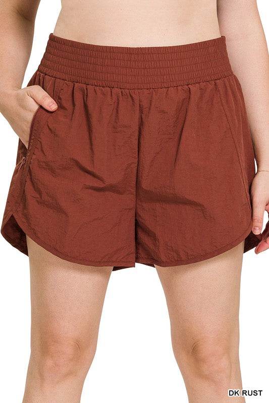 Plus Windbreaker Smocked Waistband Running Shorts - Shop Style & More | Fresh Looks, Everyday Deals & Free Shipping