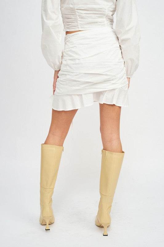 RUCHED HIGH WAISTED MINI SKIRT - Shop Style & More | Fresh Looks, Everyday Deals & Free Shipping