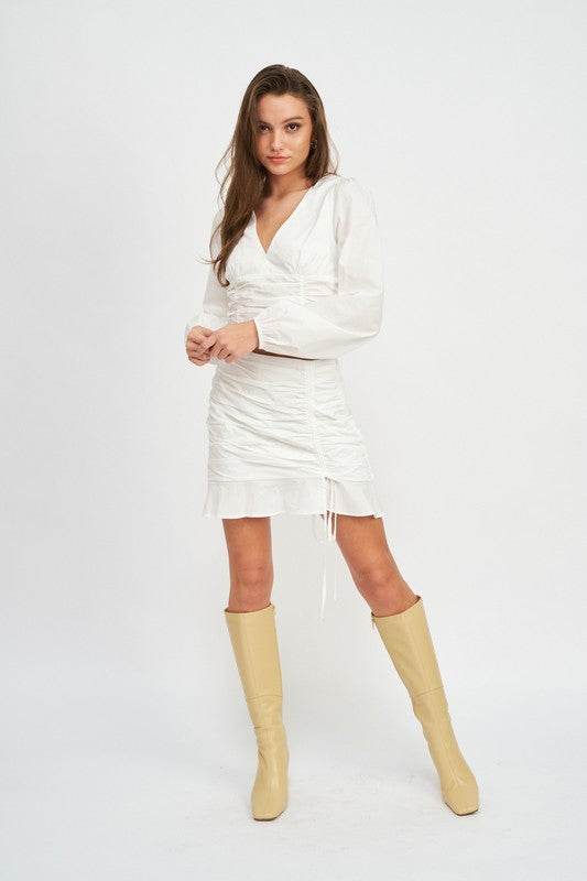 RUCHED HIGH WAISTED MINI SKIRT - Shop Style & More | Fresh Looks, Everyday Deals & Free Shipping
