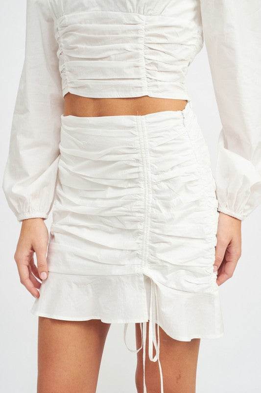 RUCHED HIGH WAISTED MINI SKIRT - Shop Style & More | Fresh Looks, Everyday Deals & Free Shipping