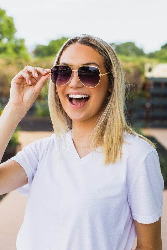 Purple/Gray Gold High Quality Unisex Aviators - Shop Style & More | Fresh Looks, Everyday Deals & Free Shipping
