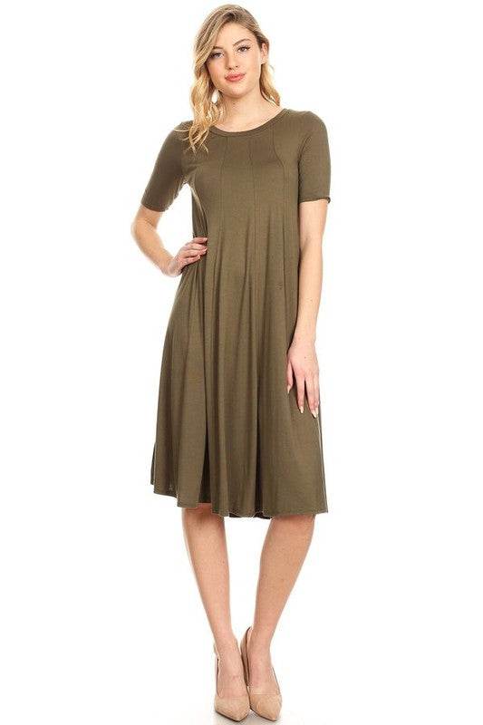 Jersey knit short sleeve oversized a-line dress - Shop Style & More | Fresh Looks, Everyday Deals & Free Shipping
