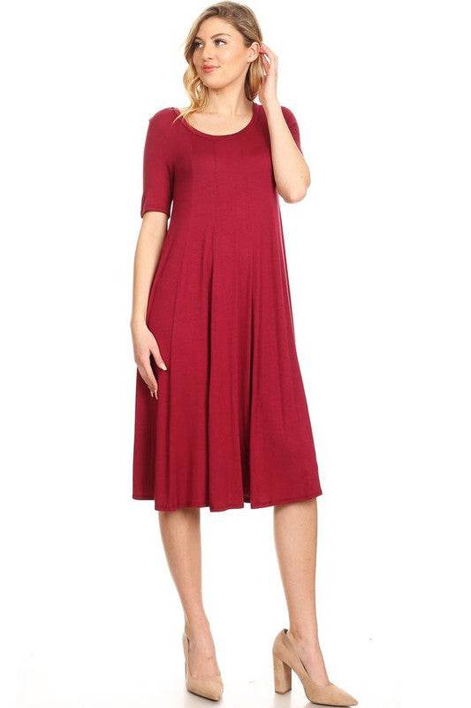 Jersey knit short sleeve oversized a-line dress - Shop Style & More | Fresh Looks, Everyday Deals & Free Shipping