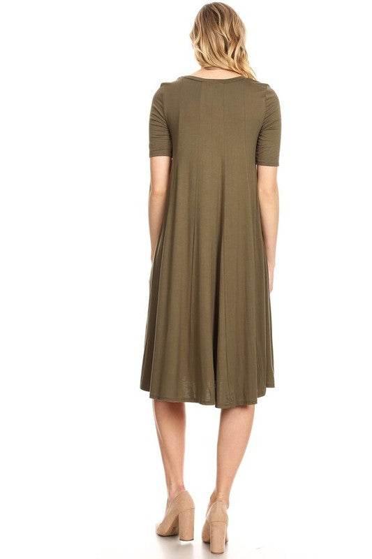 Jersey knit short sleeve oversized a-line dress - Shop Style & More | Fresh Looks, Everyday Deals & Free Shipping
