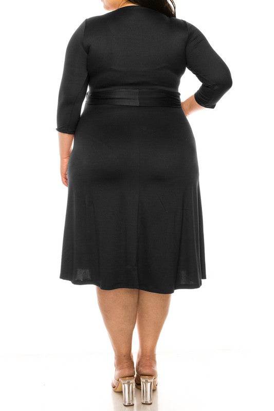 Plus size, solid faux wrap dress - Shop Style & More | Fresh Looks, Everyday Deals & Free Shipping