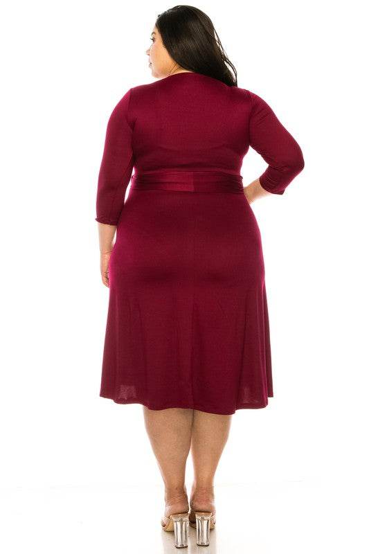 Plus size, solid faux wrap dress - Shop Style & More | Fresh Looks, Everyday Deals & Free Shipping