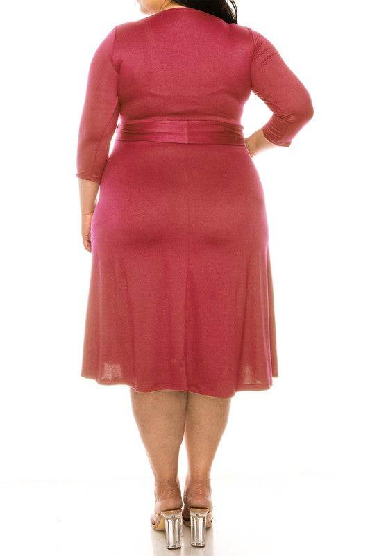 Plus size, solid faux wrap dress - Shop Style & More | Fresh Looks, Everyday Deals & Free Shipping