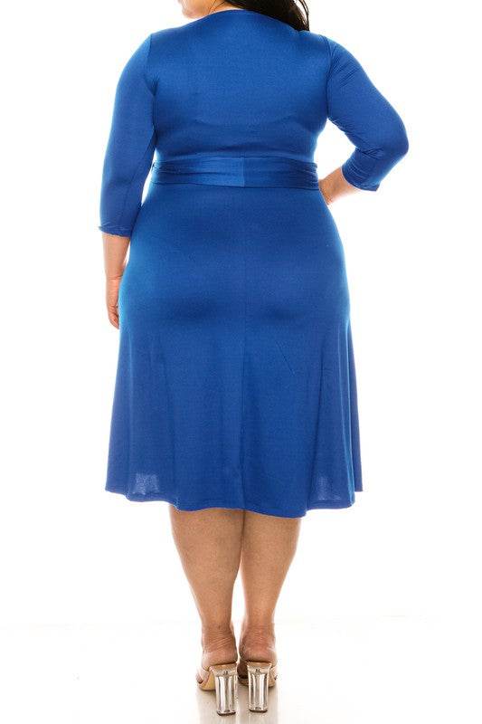 Plus size, solid faux wrap dress - Shop Style & More | Fresh Looks, Everyday Deals & Free Shipping