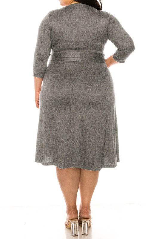 Plus size, solid faux wrap dress - Shop Style & More | Fresh Looks, Everyday Deals & Free Shipping