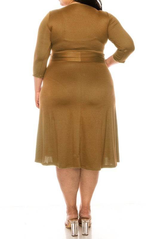 Plus size, solid faux wrap dress - Shop Style & More | Fresh Looks, Everyday Deals & Free Shipping