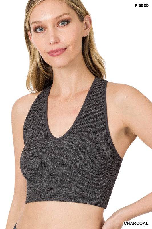 Ribbed Cropped Racerback Tank Top - Shop Style & More | Fresh Looks, Everyday Deals & Free Shipping