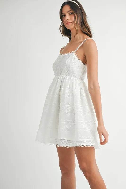 MABLE Eyelet Lace Babydoll Mini Cami Dress - Shop Style & More | Fresh Looks, Everyday Deals & Free Shipping