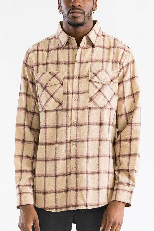 LONG SLEEVE FLANNEL FULL PLAID CHECKERED SHIRT - Shop Style & More | Fresh Looks, Everyday Deals & Free Shipping