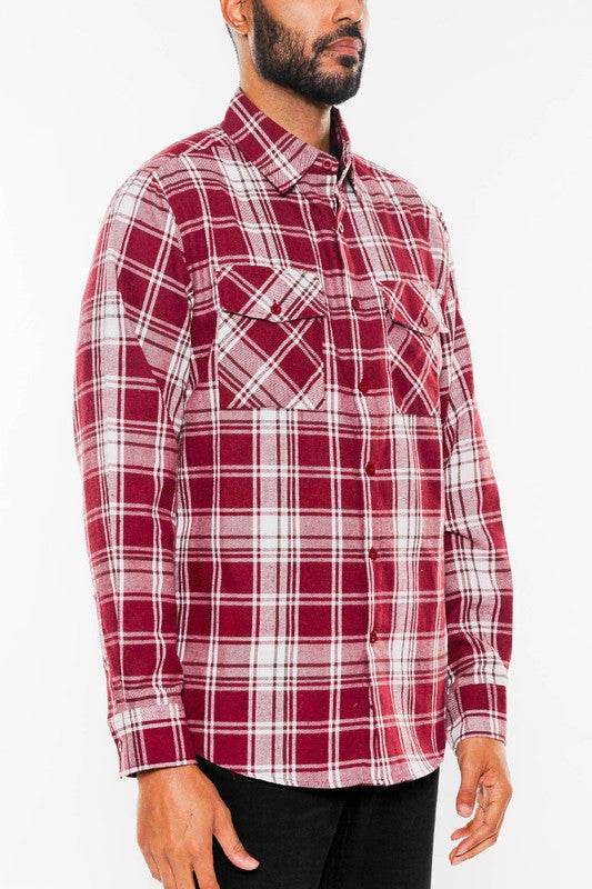LONG SLEEVE FLANNEL FULL PLAID CHECKERED SHIRT - Shop Style & More | Fresh Looks, Everyday Deals & Free Shipping