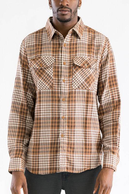 LONG SLEEVE FLANNEL FULL PLAID CHECKERED SHIRT - Shop Style & More | Fresh Looks, Everyday Deals & Free Shipping