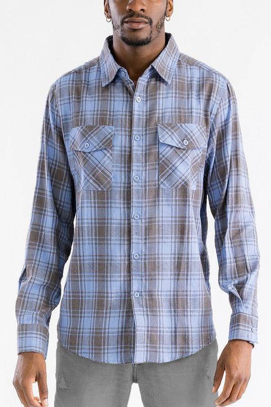 LONG SLEEVE FLANNEL FULL PLAID CHECKERED SHIRT - Shop Style & More | Fresh Looks, Everyday Deals & Free Shipping