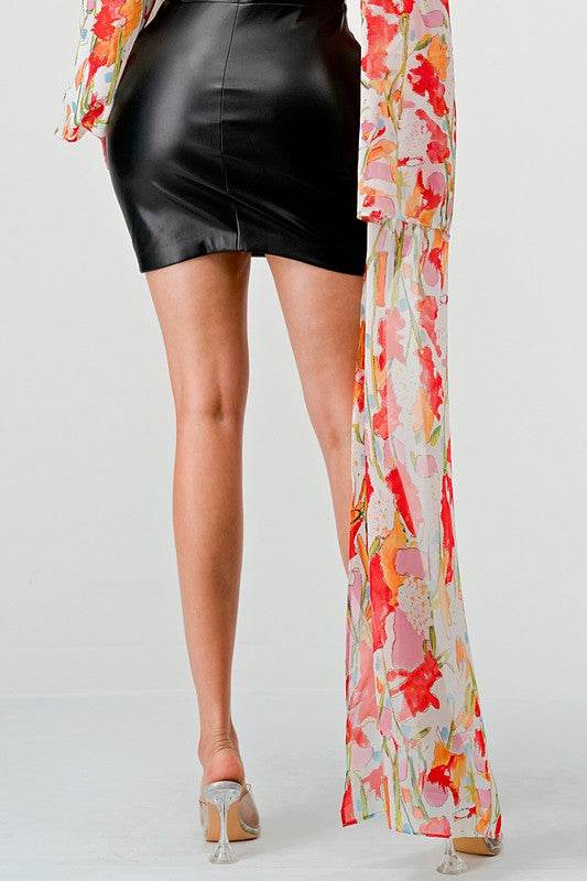 ATHINA FLORAL LEATHER MINI DRESS - Shop Style & More | Fresh Looks, Everyday Deals & Free Shipping