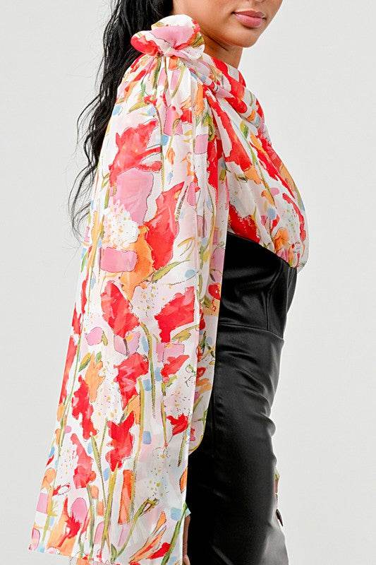 ATHINA FLORAL LEATHER MINI DRESS - Shop Style & More | Fresh Looks, Everyday Deals & Free Shipping