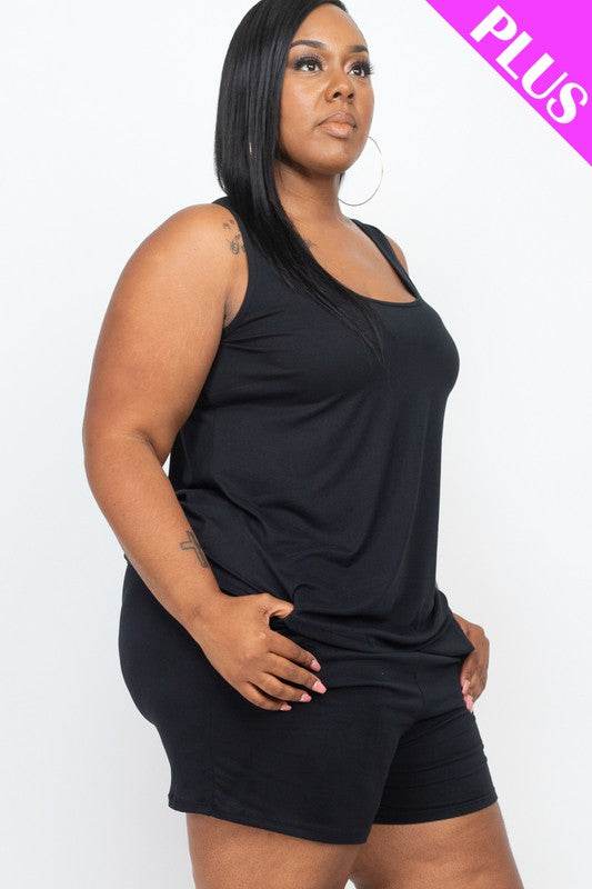 Plus Solid Comfy Tank Top & Shorts Set - Shop Style & More | Fresh Looks, Everyday Deals & Free Shipping