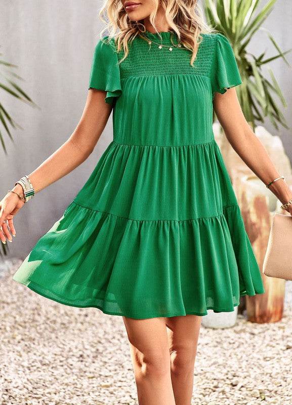 Smocked tiered mini dress - Shop Style & More | Fresh Looks, Everyday Deals & Free Shipping