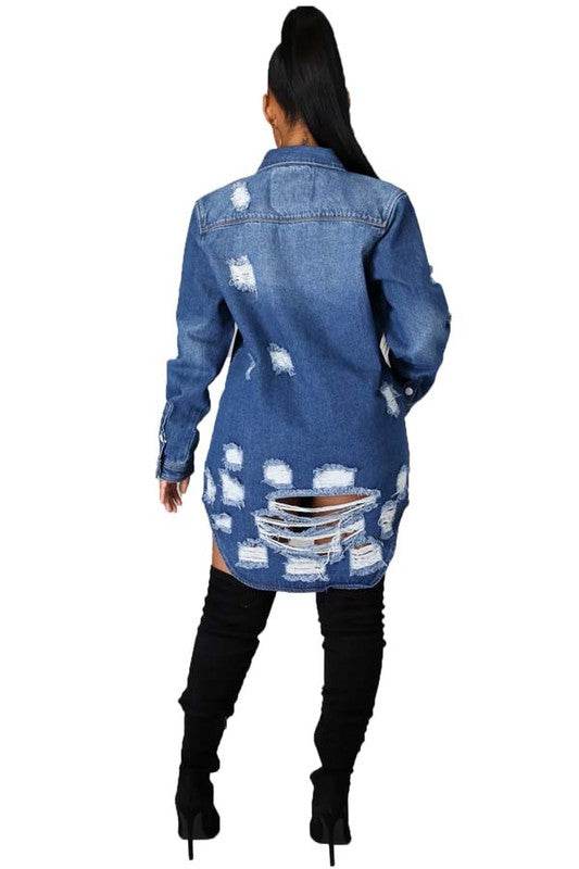 SEXY DENIM JACKET DRESS - Shop Style & More | Fresh Looks, Everyday Deals & Free Shipping