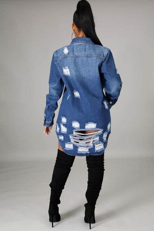 SEXY DENIM JACKET DRESS - Shop Style & More | Fresh Looks, Everyday Deals & Free Shipping