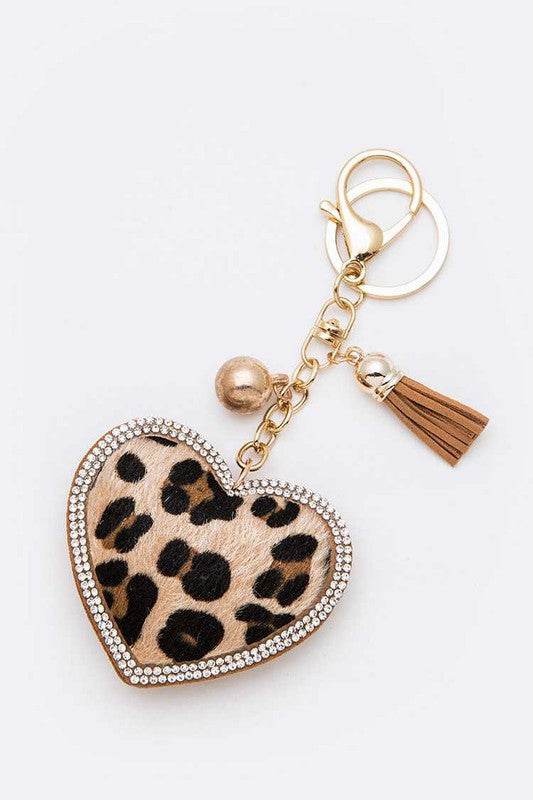 Leopard Printed Heart Shape Keychain - Shop Style & More | Fresh Looks, Everyday Deals & Free Shipping