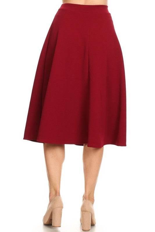 Solid high waisted, A-line, midi skirt - Shop Style & More | Fresh Looks, Everyday Deals & Free Shipping