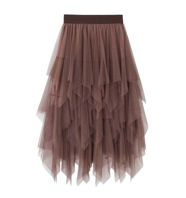 Tiered mesh ruffle midi skirt - Shop Style & More | Fresh Looks, Everyday Deals & Free Shipping