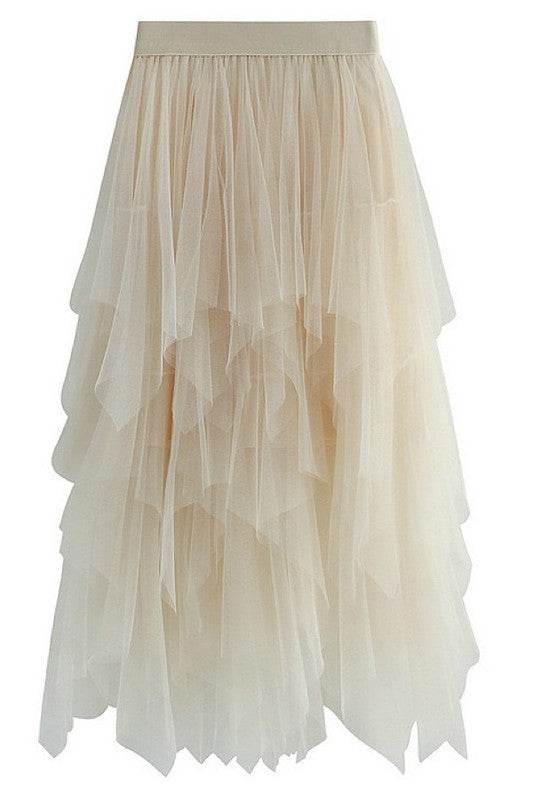 Tiered mesh ruffle midi skirt - Shop Style & More | Fresh Looks, Everyday Deals & Free Shipping