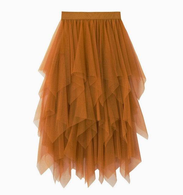 Tiered mesh ruffle midi skirt - Shop Style & More | Fresh Looks, Everyday Deals & Free Shipping