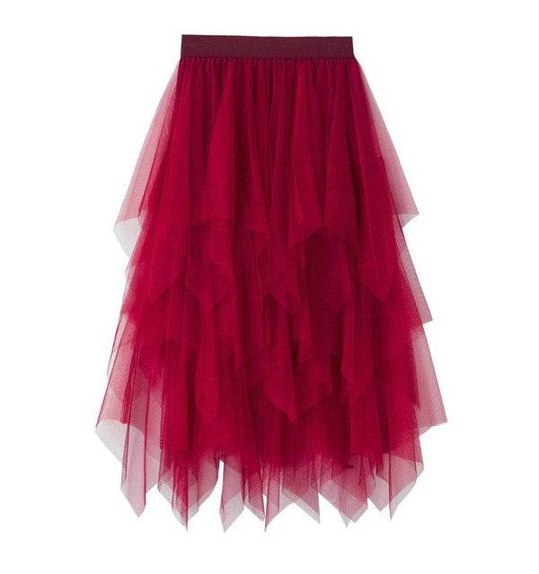 Tiered mesh ruffle midi skirt - Shop Style & More | Fresh Looks, Everyday Deals & Free Shipping