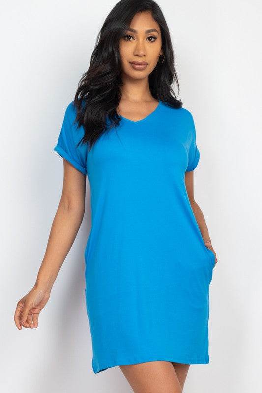 Short Cap Sleeve Pocket Mini T Shirt Dress - Shop Style & More | Fresh Looks, Everyday Deals & Free Shipping